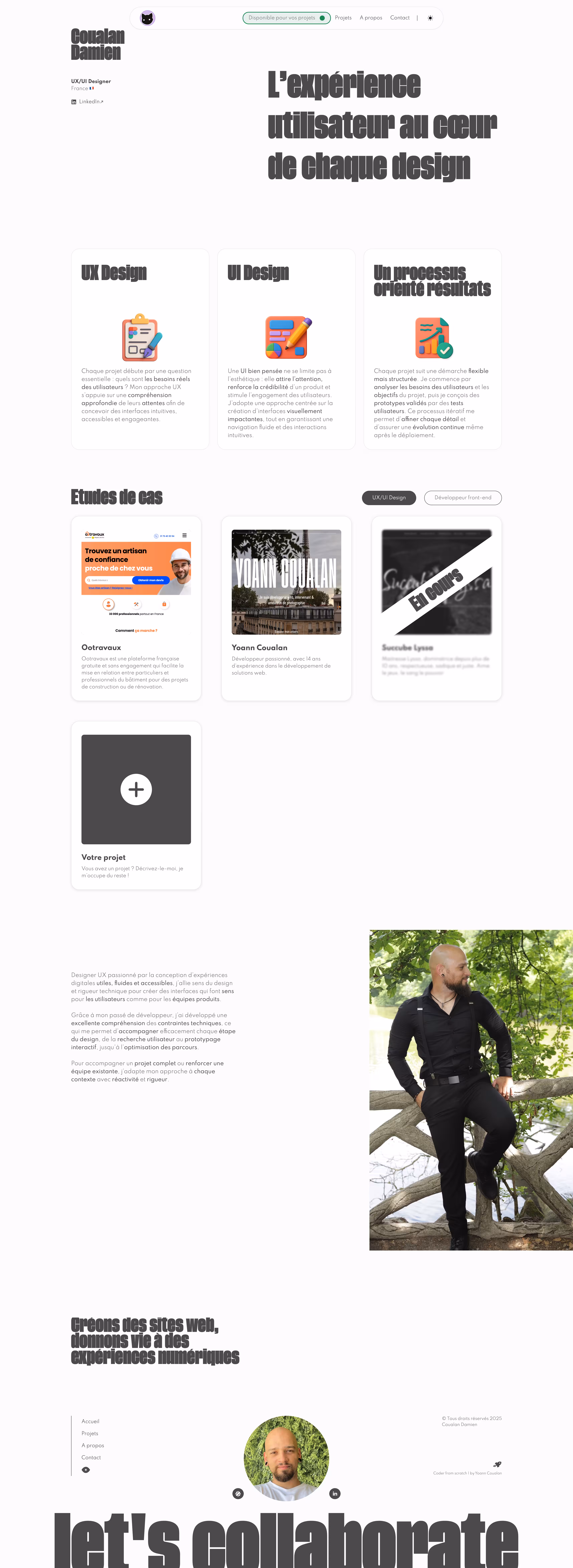 Aperçu du site Damien Coualan